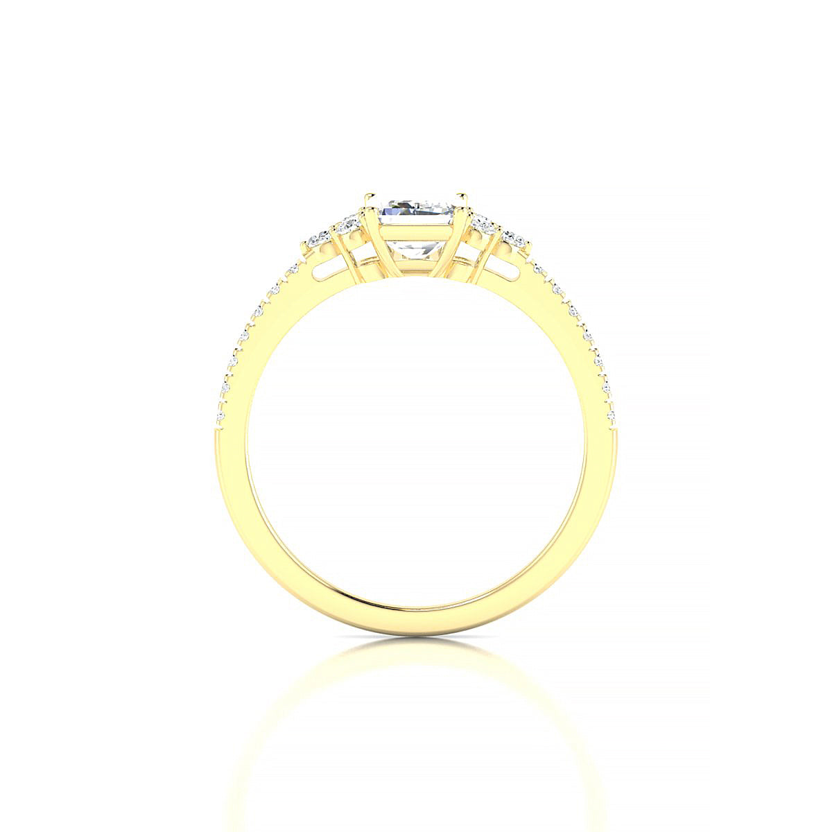 Reverie | 18k Yellow Gold 7 x 5 mm Emerald Diamond Ring