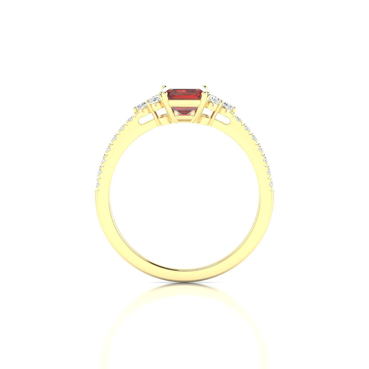 Reverie | 18k Yellow Gold 7 x 5 mm Emerald Garnet Ring