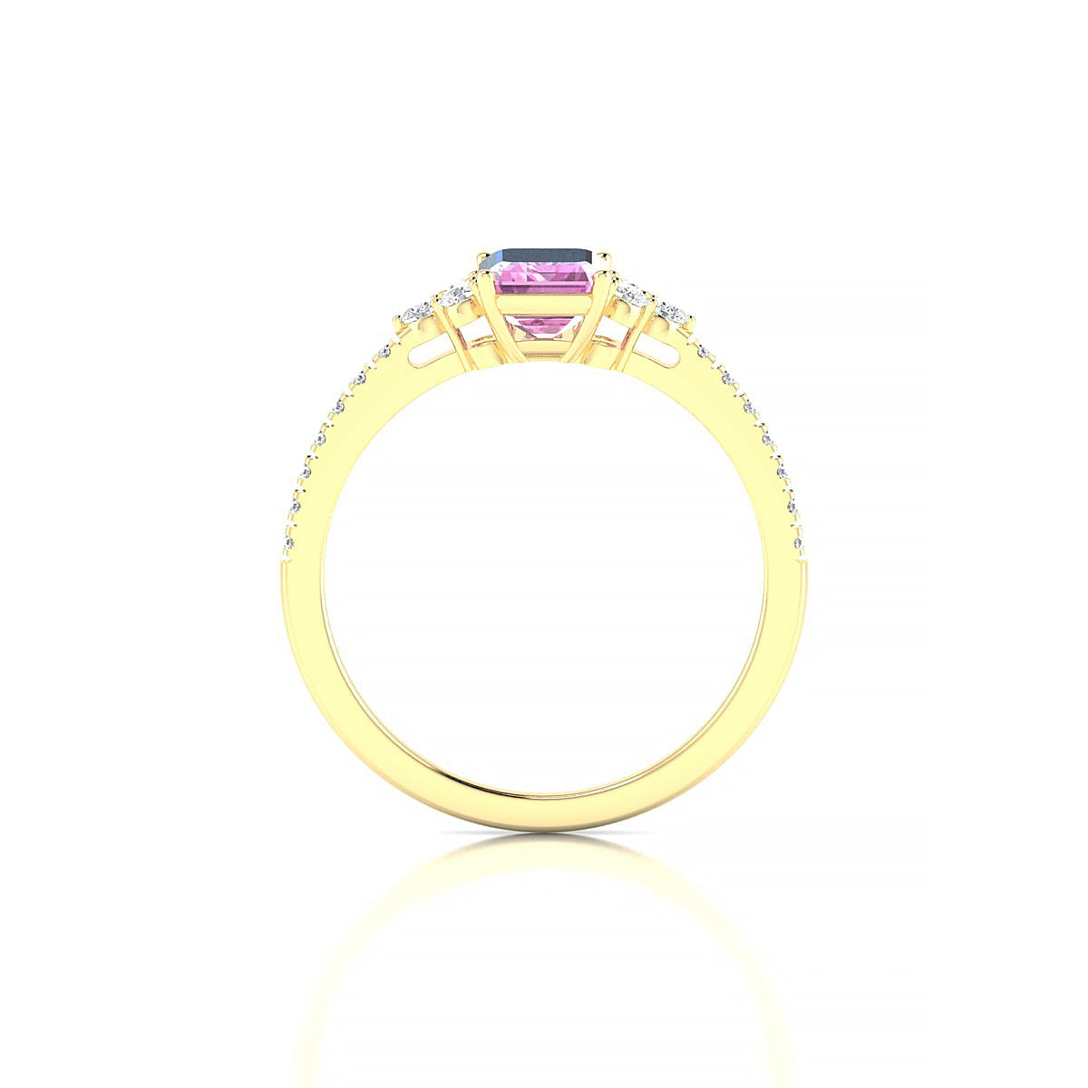 Reverie | 18k Yellow Gold 7 x 5 mm Emerald Pink Sapphire Ring