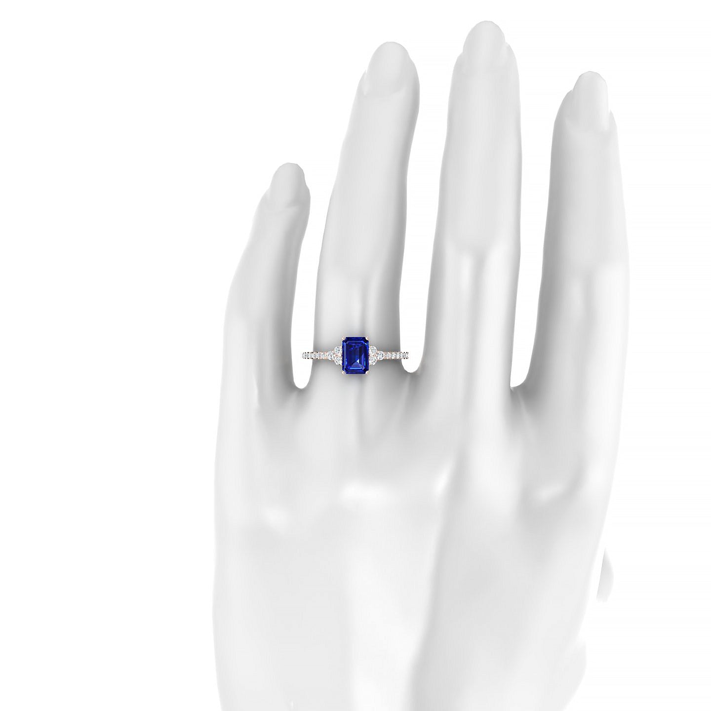 Reverie | 18k Rose Gold 7 x 5 mm Emerald Sapphire Ring