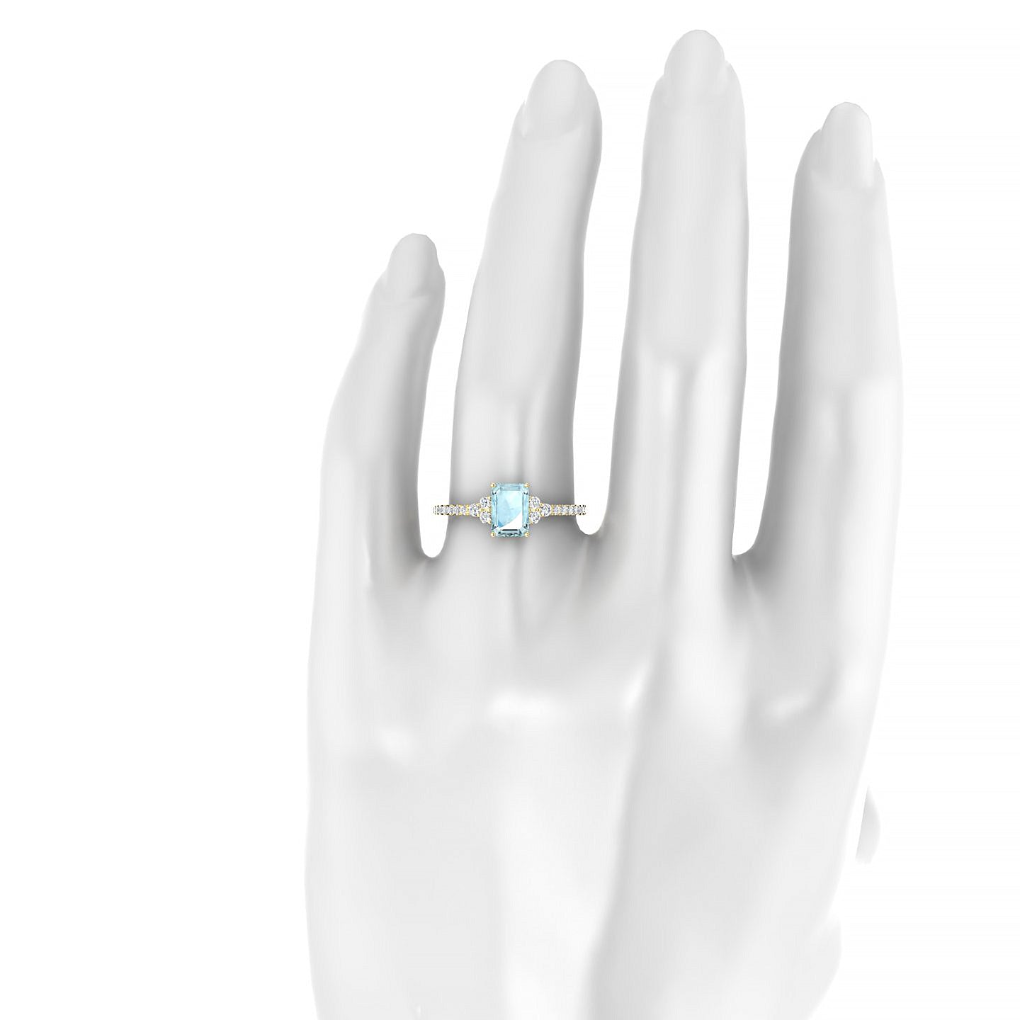 Reverie | 18k Yellow Gold 7 x 5 mm Emerald Aquamarine Ring