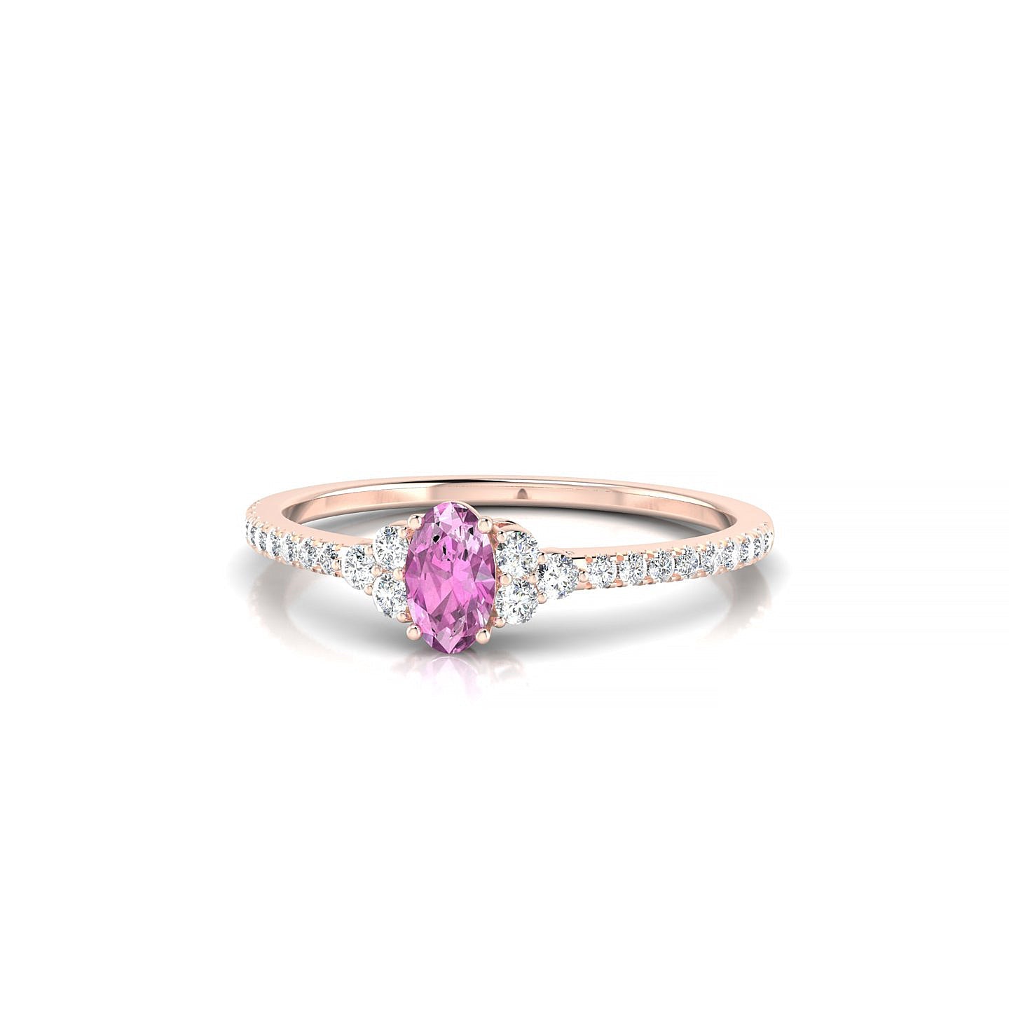 Reverie | 18k Rose Gold 5 x 3 mm Oval Pink Sapphire Ring