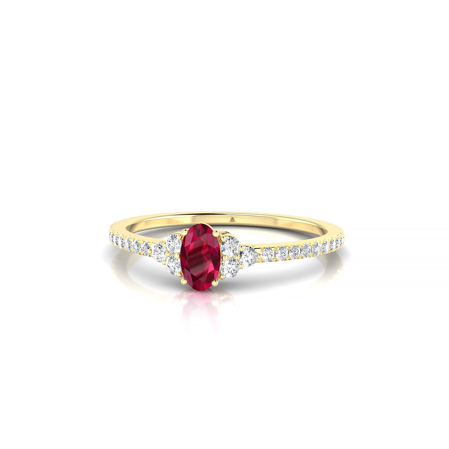 Reverie | 18k Yellow Gold 5 x 3 mm Oval Ruby Ring