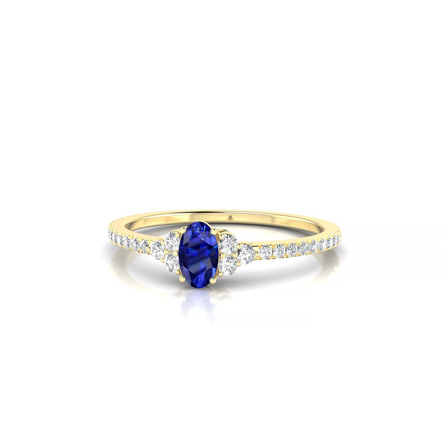 Reverie | 18k Yellow Gold 5 x 3 mm Oval Sapphire Ring