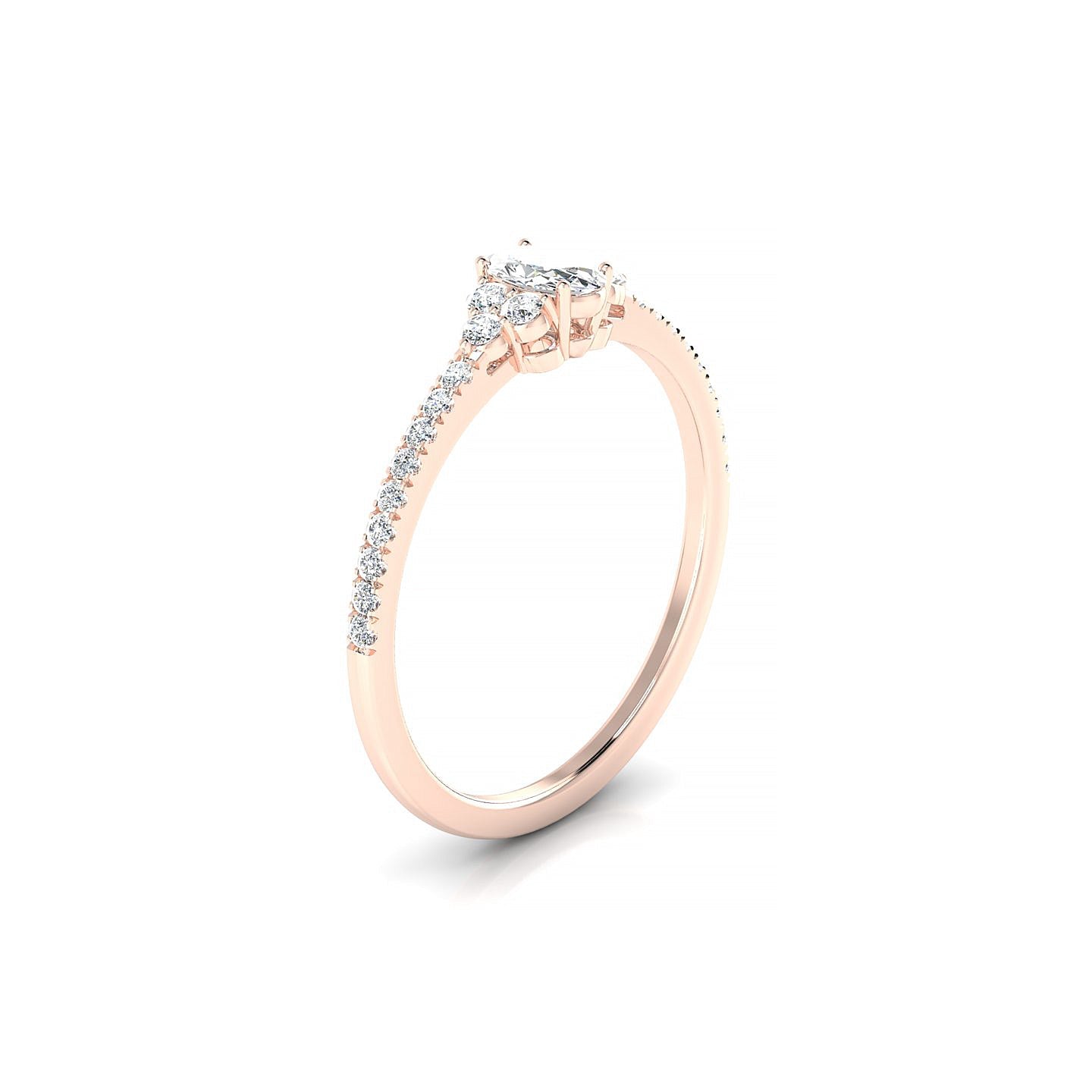 Reverie | 18k Rose Gold 5 x 3 mm Oval Diamond Ring