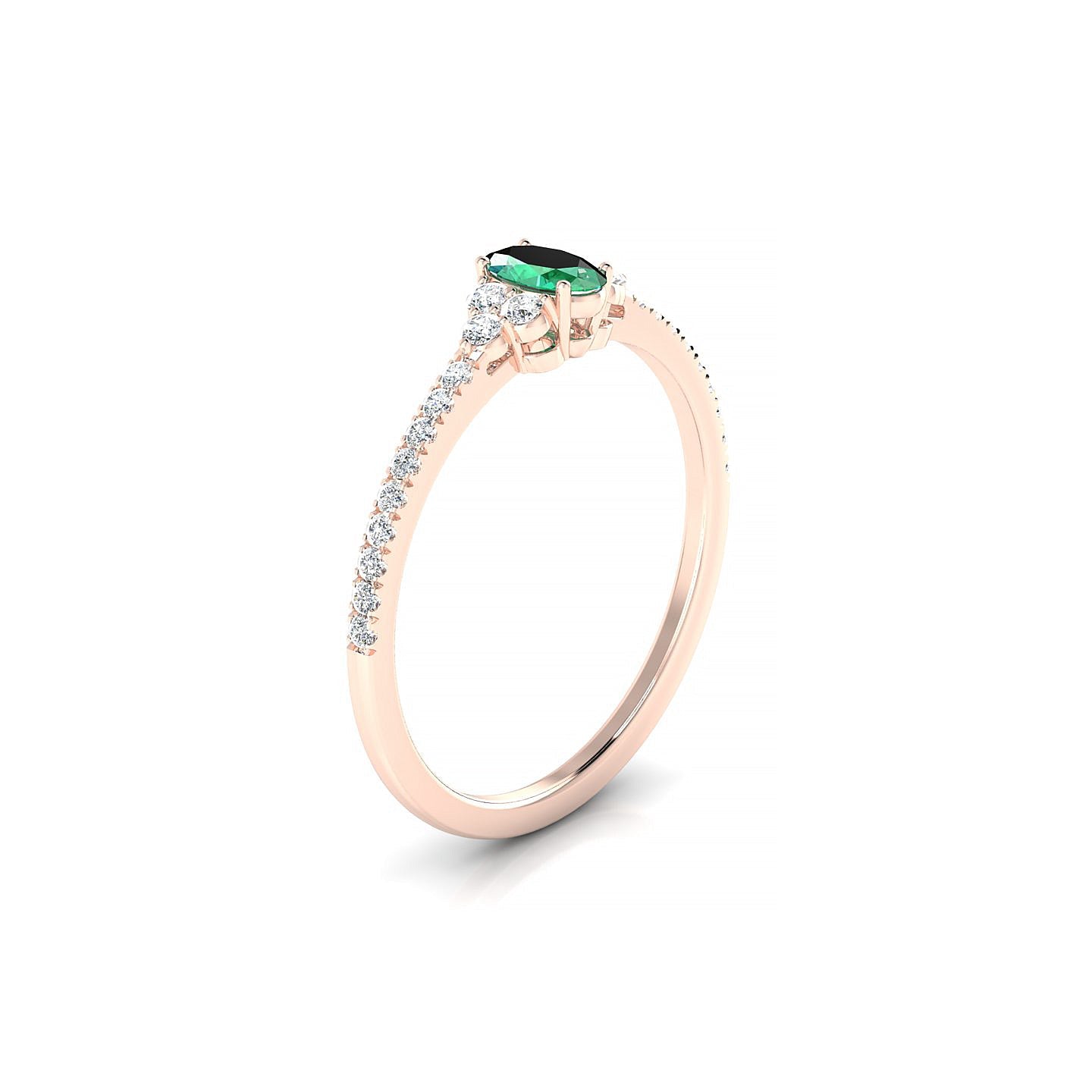 Reverie | 18k Rose Gold 5 x 3 mm Oval Emerald Ring