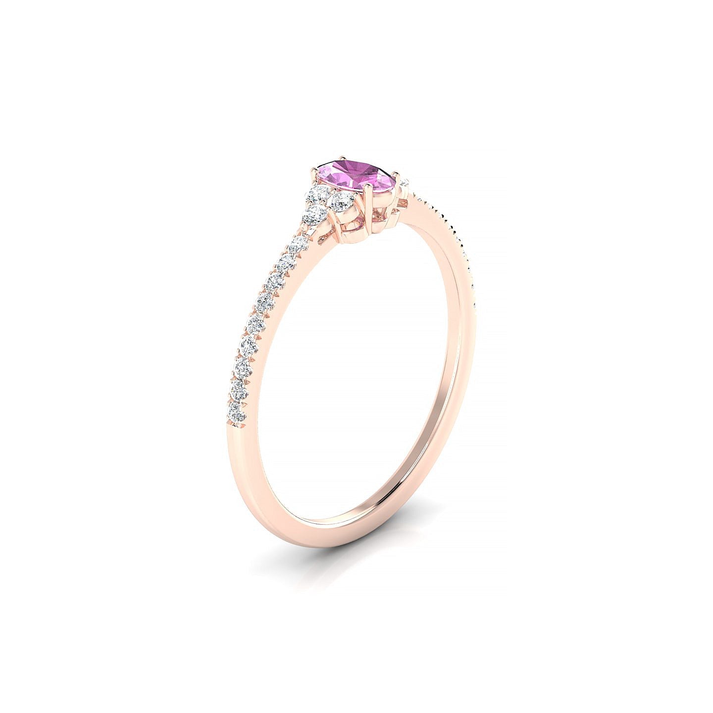 Reverie | 18k Rose Gold 5 x 3 mm Oval Pink Sapphire Ring