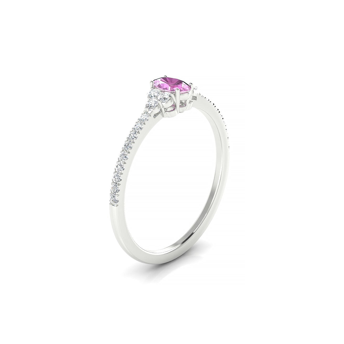 Reverie | 18k White Gold 5 x 3 mm Oval Pink Sapphire Ring