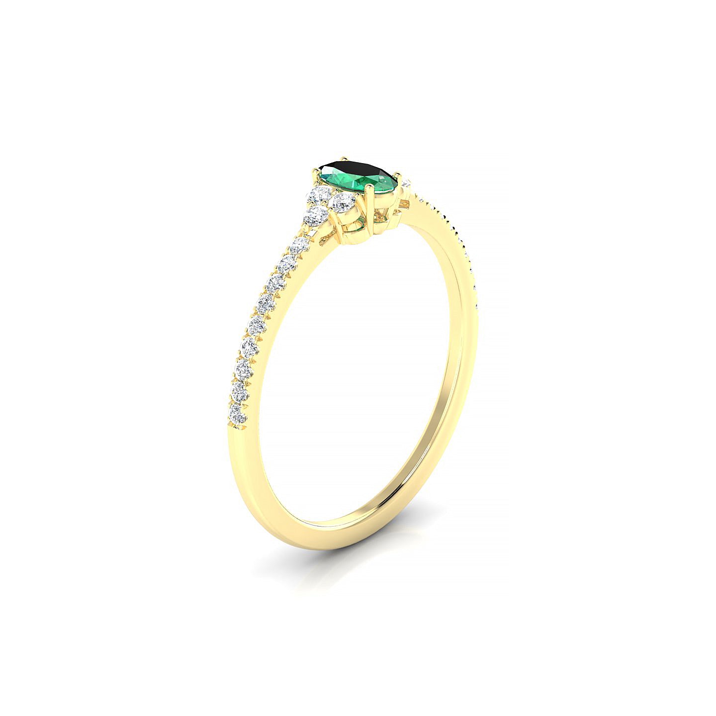 Reverie | 18k Yellow Gold 5 x 3 mm Oval Emerald Ring