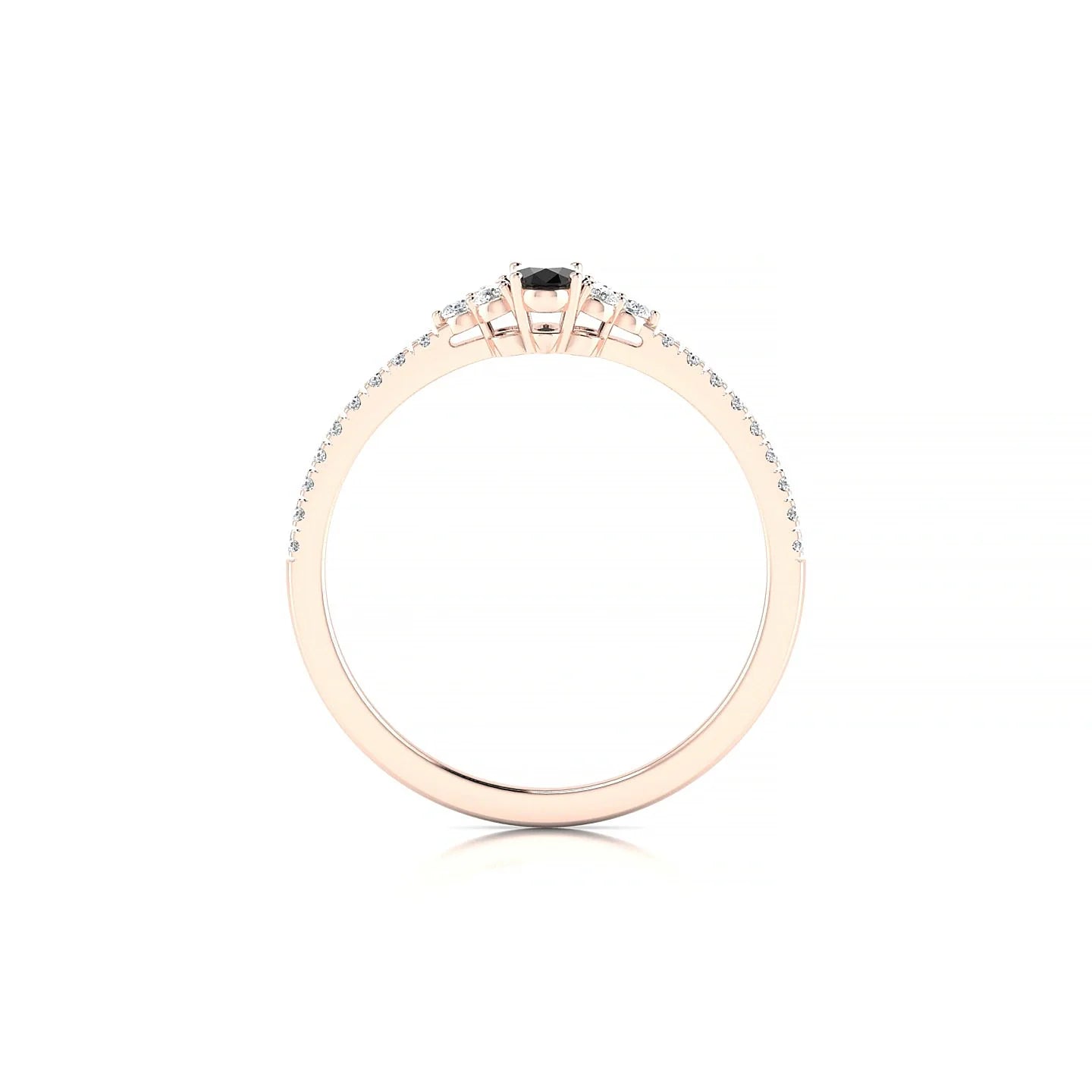 Reverie | 18k Rose Gold 5 x 3 mm Oval Black Diamond Ring
