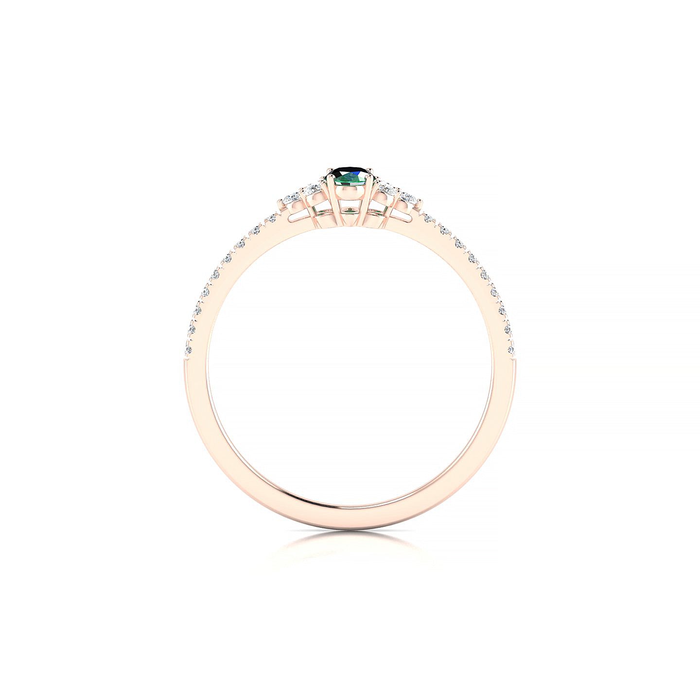 Reverie | 18k Rose Gold 5 x 3 mm Oval Emerald Ring
