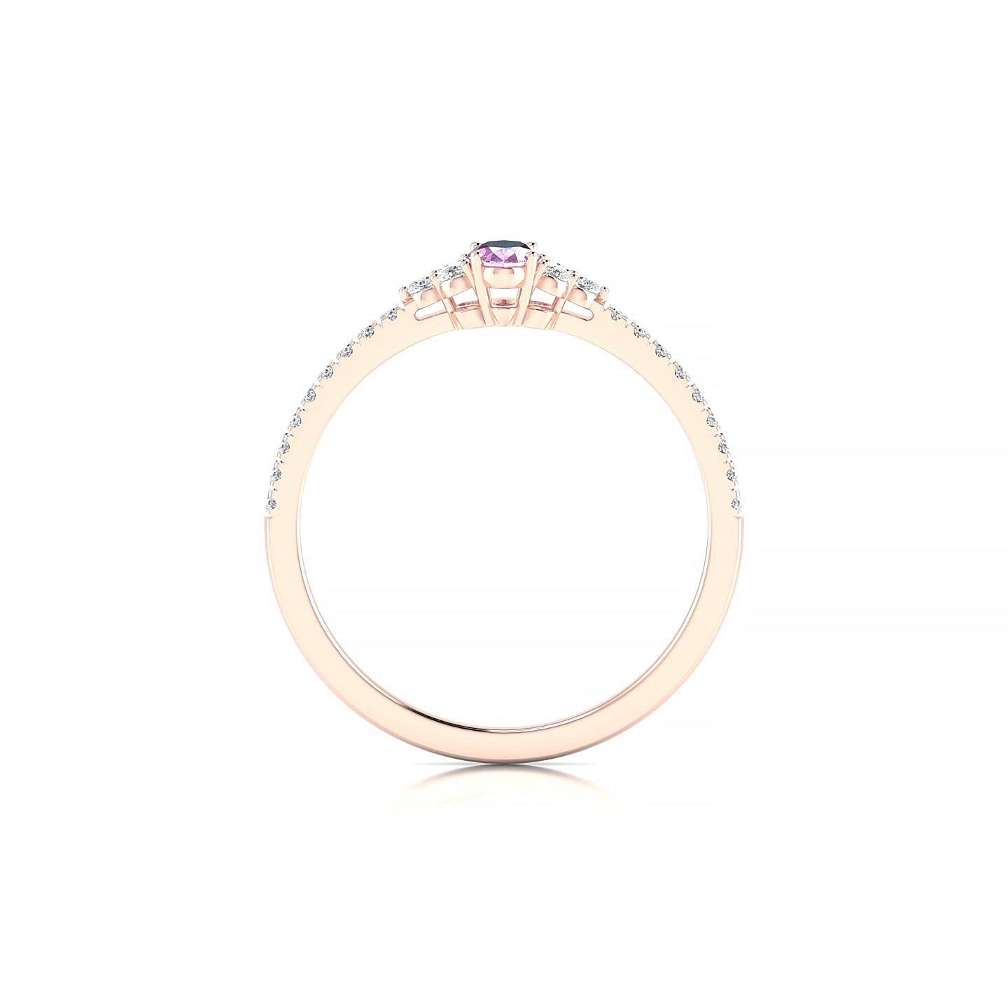 Reverie | 18k Rose Gold 5 x 3 mm Oval Pink Sapphire Ring