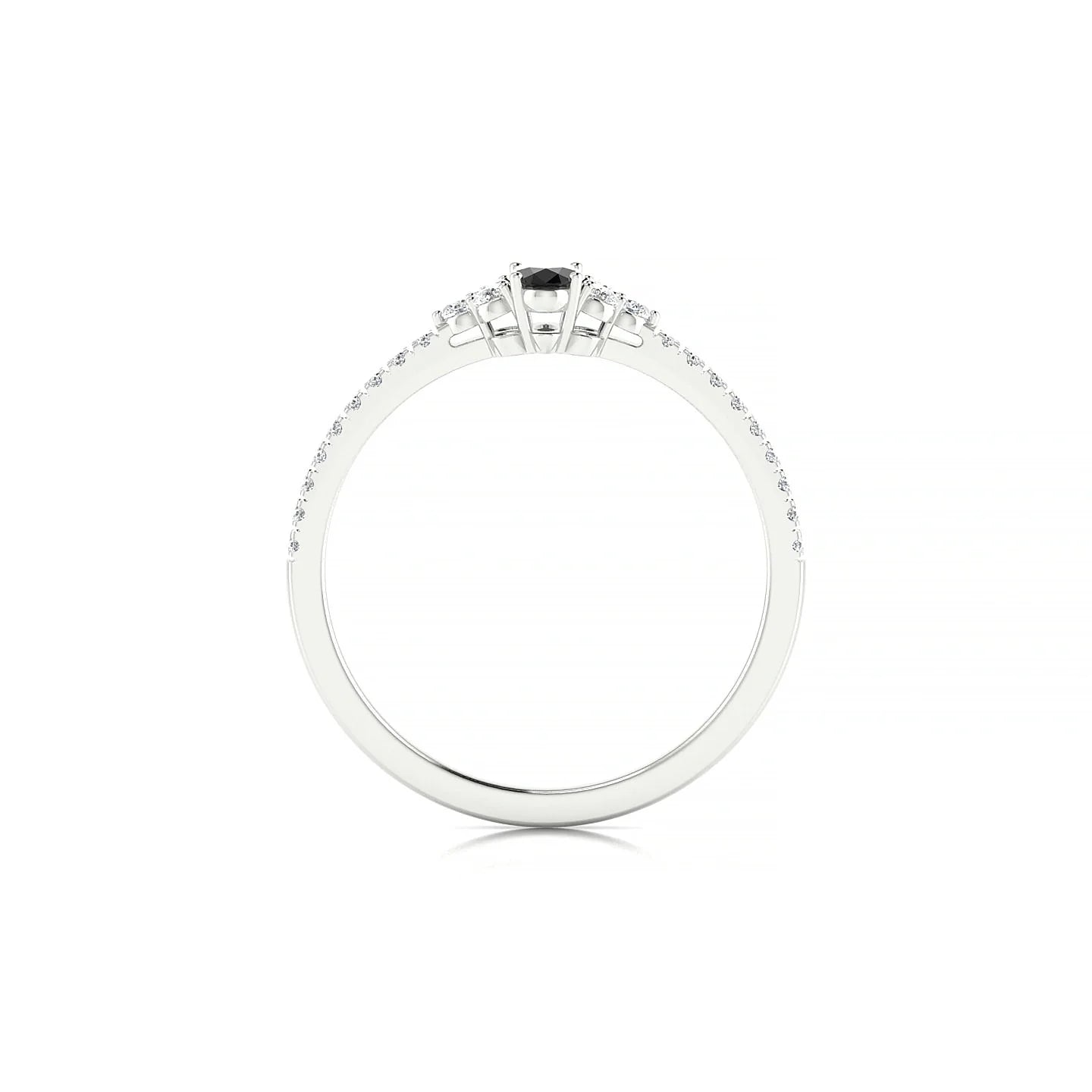 Reverie | 18k White Gold 5 x 3 mm Oval Black Diamond Ring