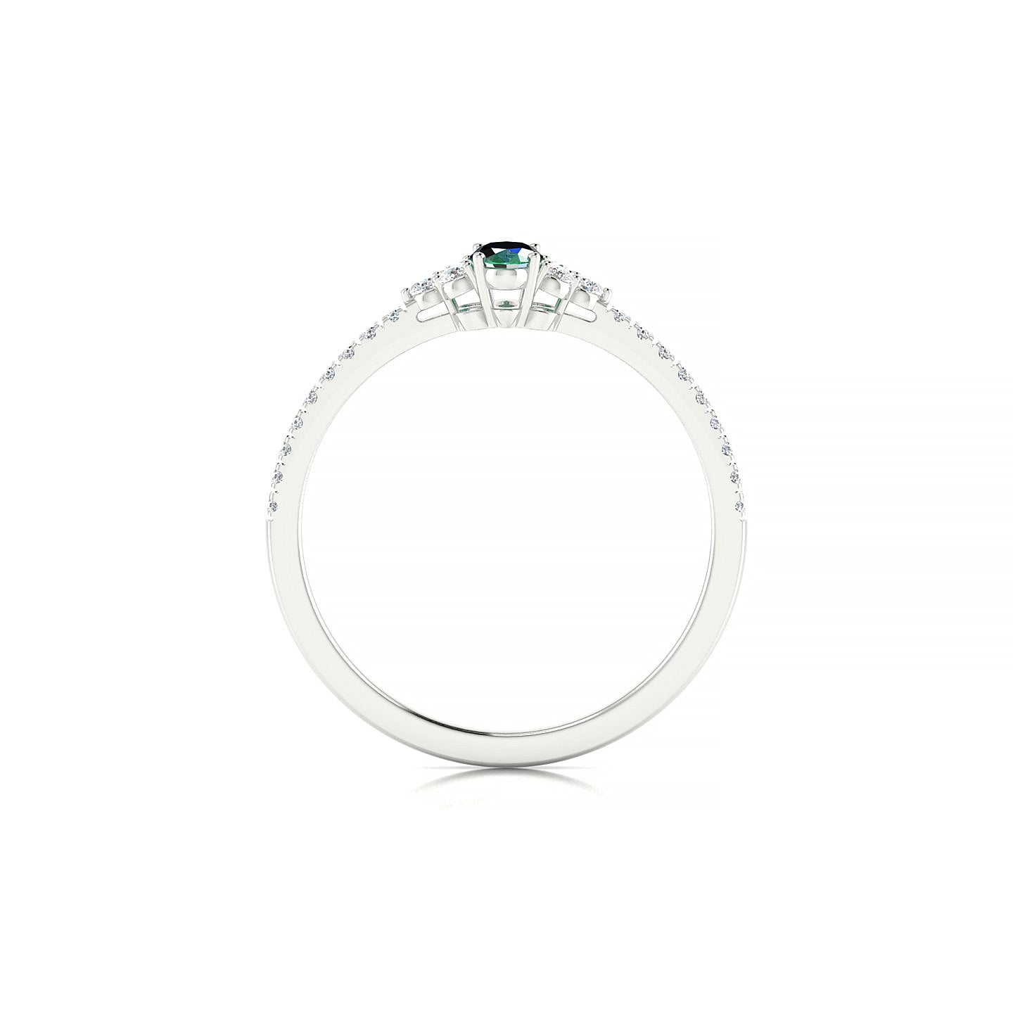 Reverie | 18k White Gold 5 x 3 mm Oval Emerald Ring