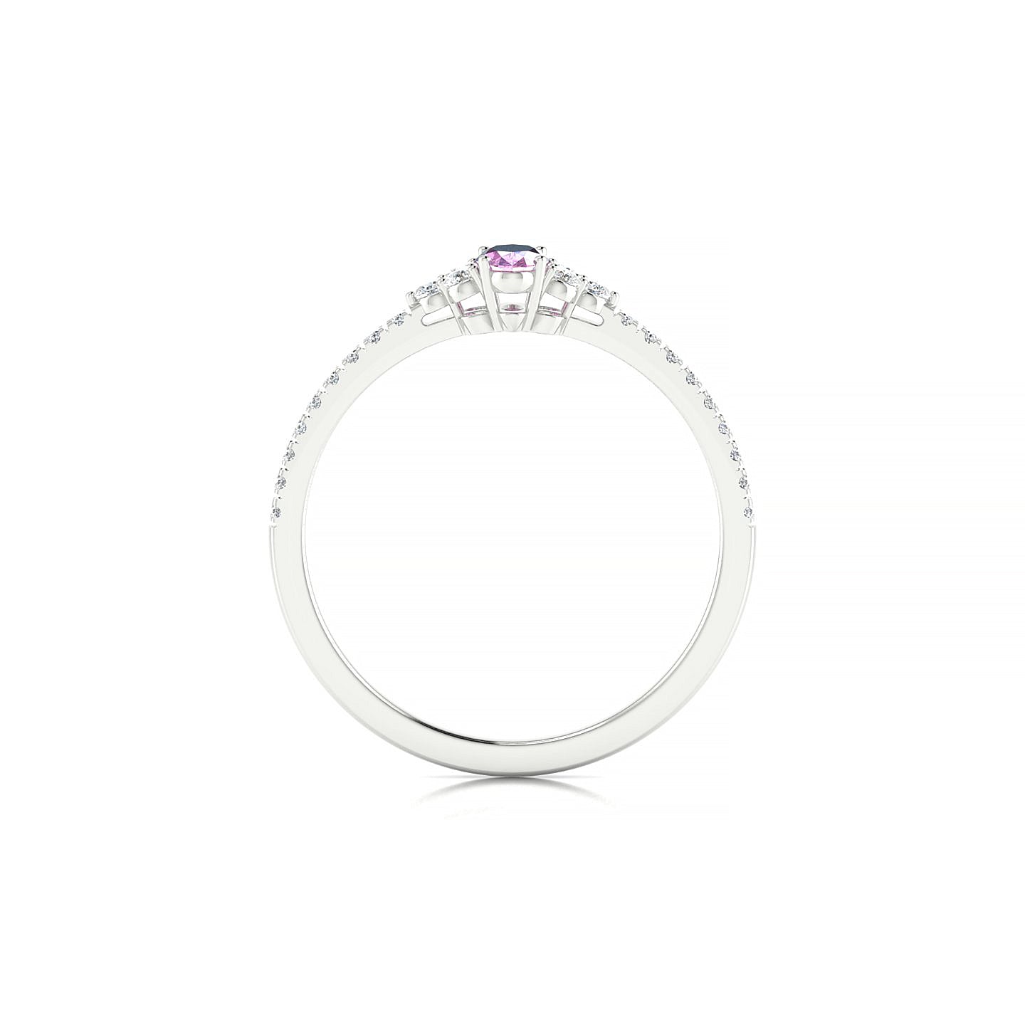 Reverie | 18k White Gold 5 x 3 mm Oval Pink Sapphire Ring
