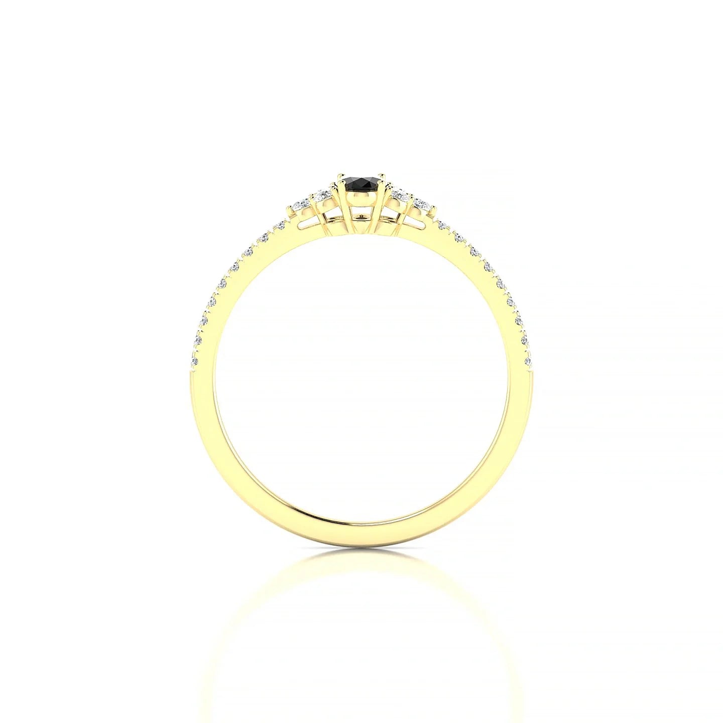 Reverie | 18k Yellow Gold 5 x 3 mm Oval Black Diamond Ring