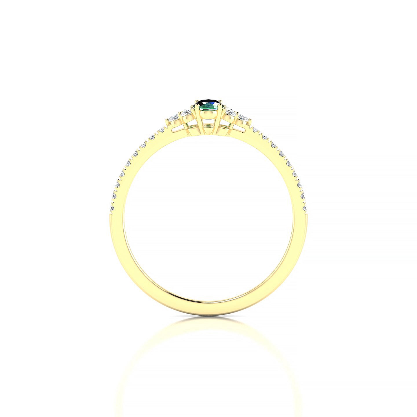 Reverie | 18k Yellow Gold 5 x 3 mm Oval Emerald Ring