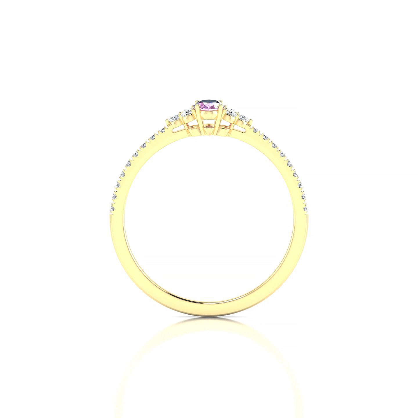 Reverie | 18k Yellow Gold 5 x 3 mm Oval Pink Sapphire Ring