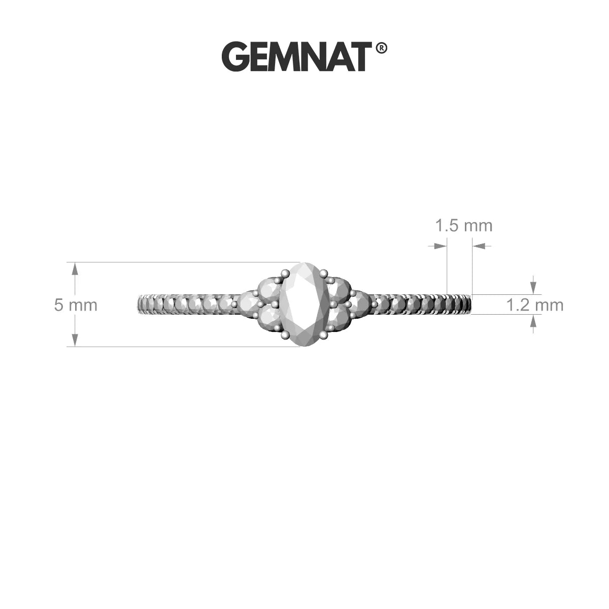 Reverie | 18k White Gold 5 x 3 mm Oval Pink Sapphire Ring