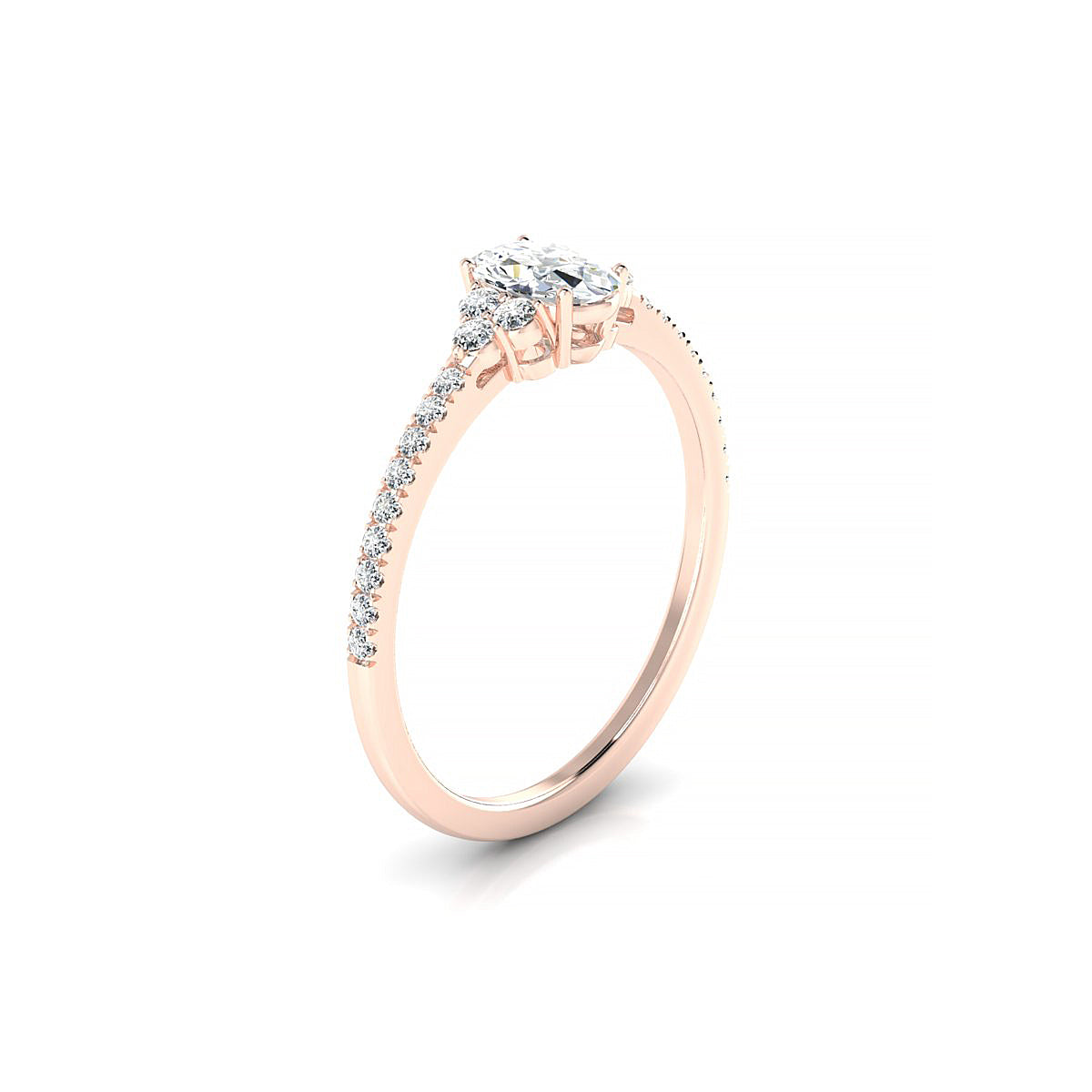 Reverie | 18k Rose Gold 6 x 4 mm Oval Diamond Ring