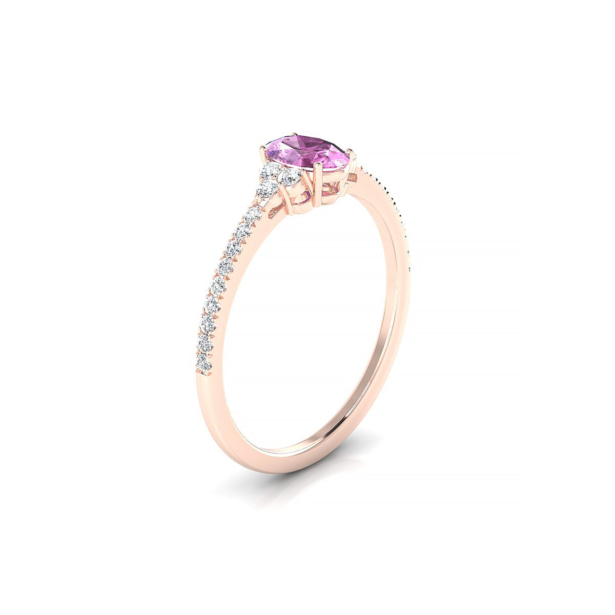 Reverie | 18k Rose Gold 6 x 4 mm Oval Pink Sapphire Ring