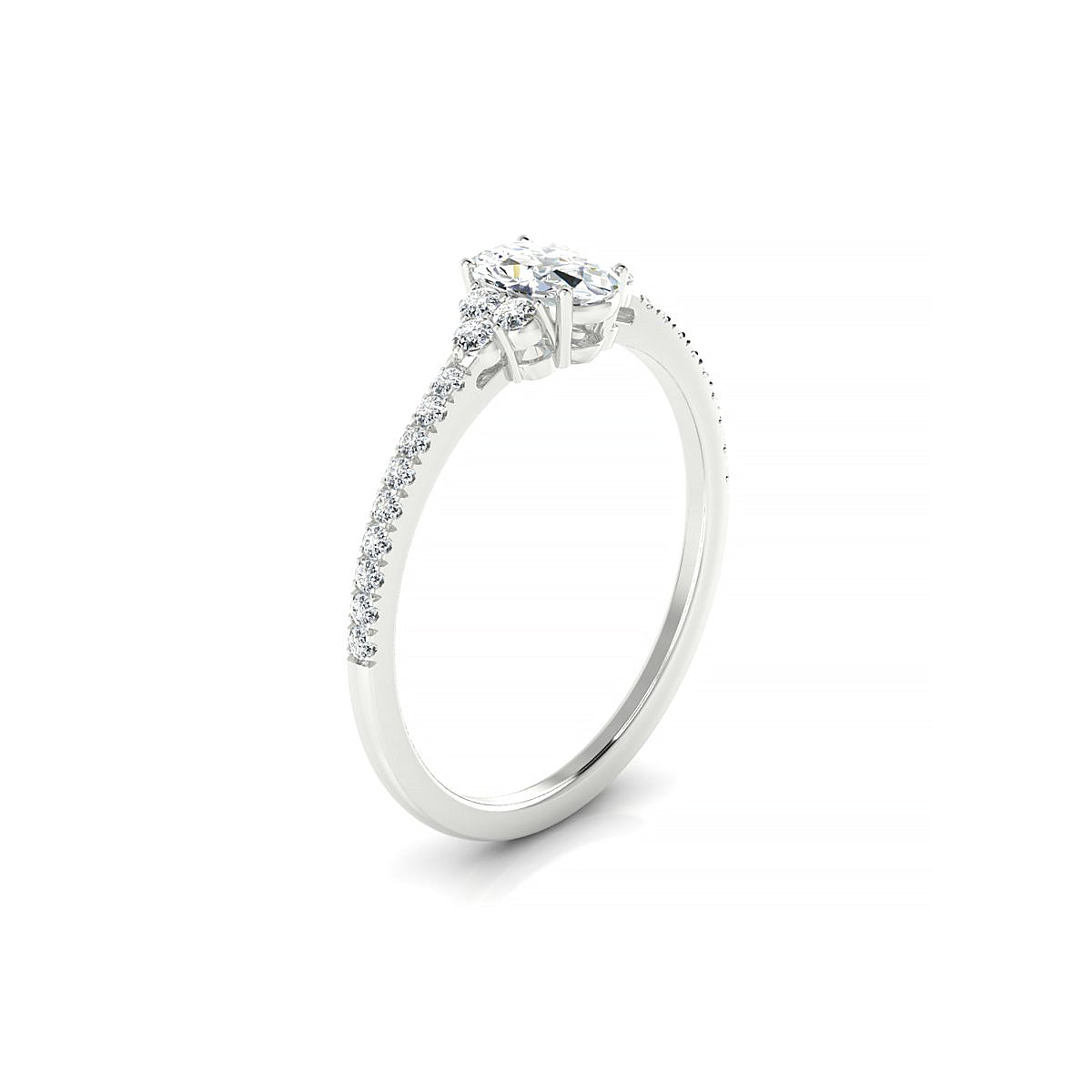 Reverie | 18k White Gold 6 x 4 mm Oval Diamond Ring