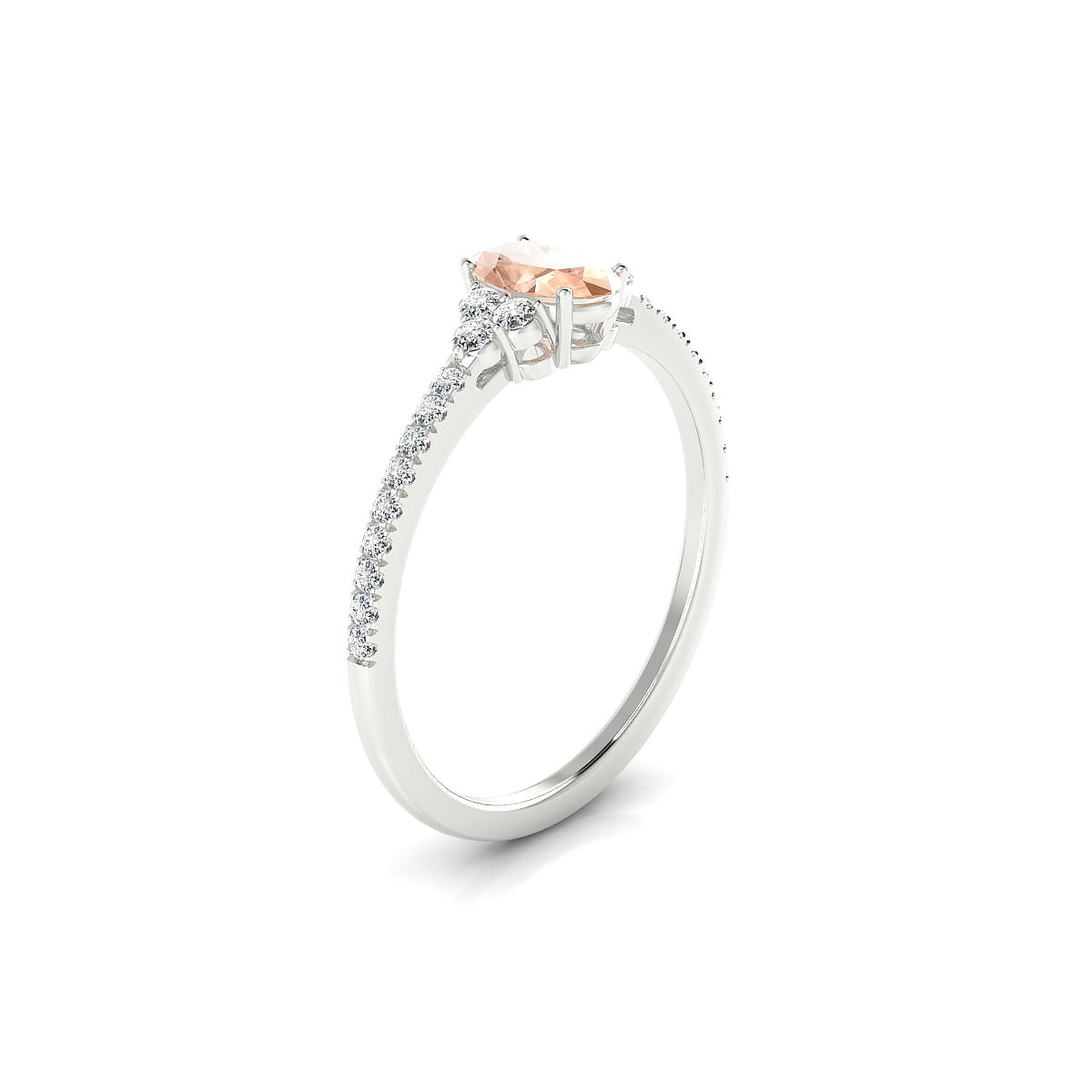 Reverie | 18k White Gold 6 x 4 mm Oval Morganite Ring