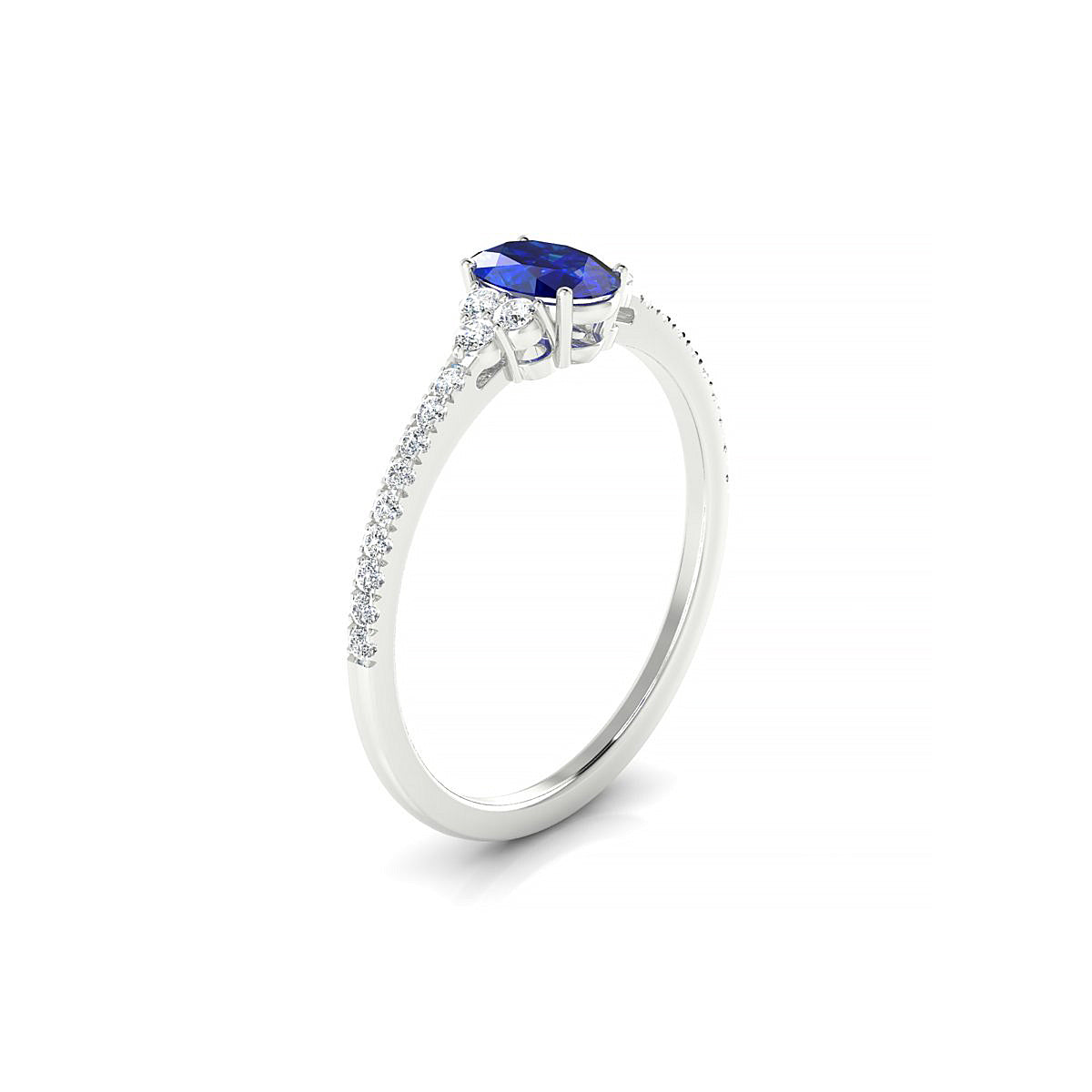 Reverie | 18k White Gold 6 x 4 mm Oval Sapphire Ring