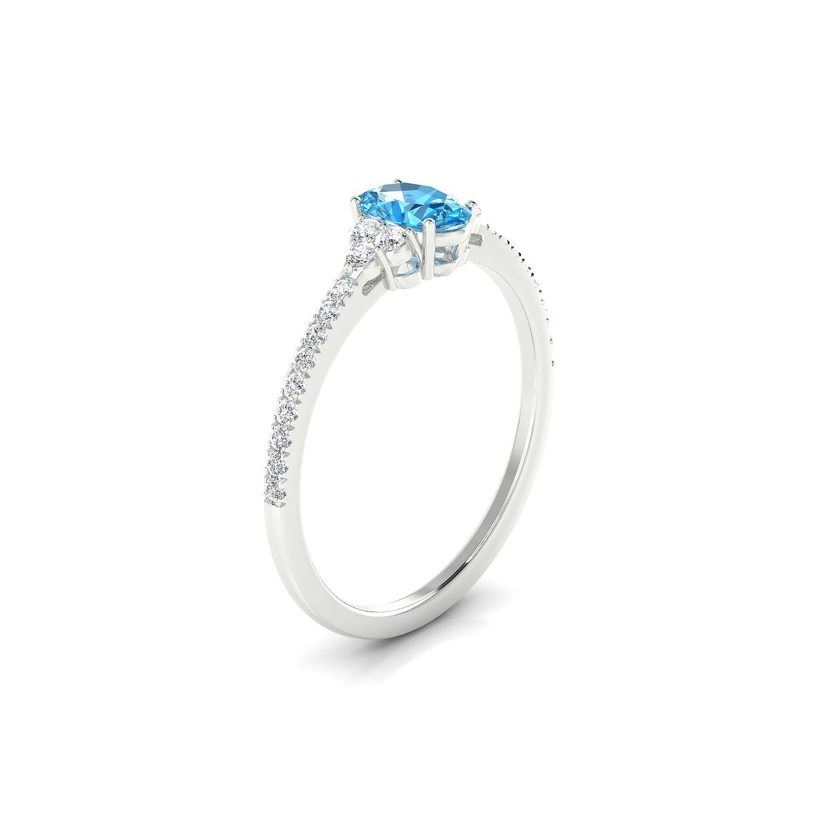 Reverie | 18k White Gold 6 x 4 mm Oval Topaz Ring
