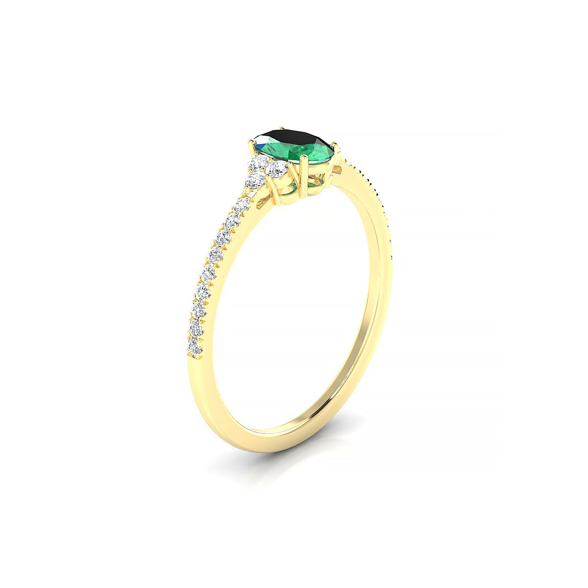 Reverie | 18k Yellow Gold 6 x 4 mm Oval Emerald Ring
