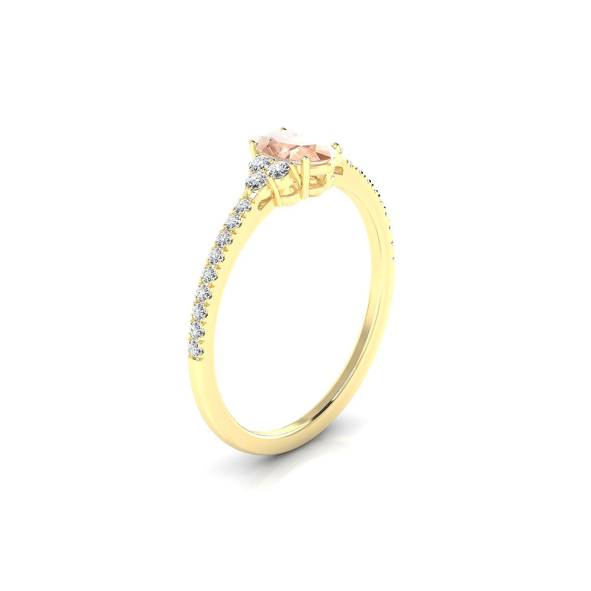 Reverie | 18k Yellow Gold 6 x 4 mm Oval Morganite Ring