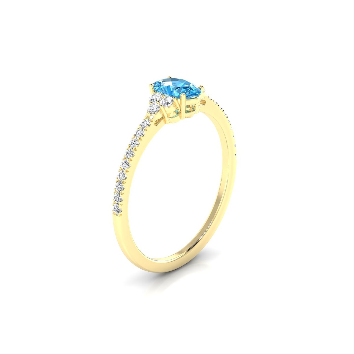 Reverie | 18k Yellow Gold 6 x 4 mm Oval Topaz Ring