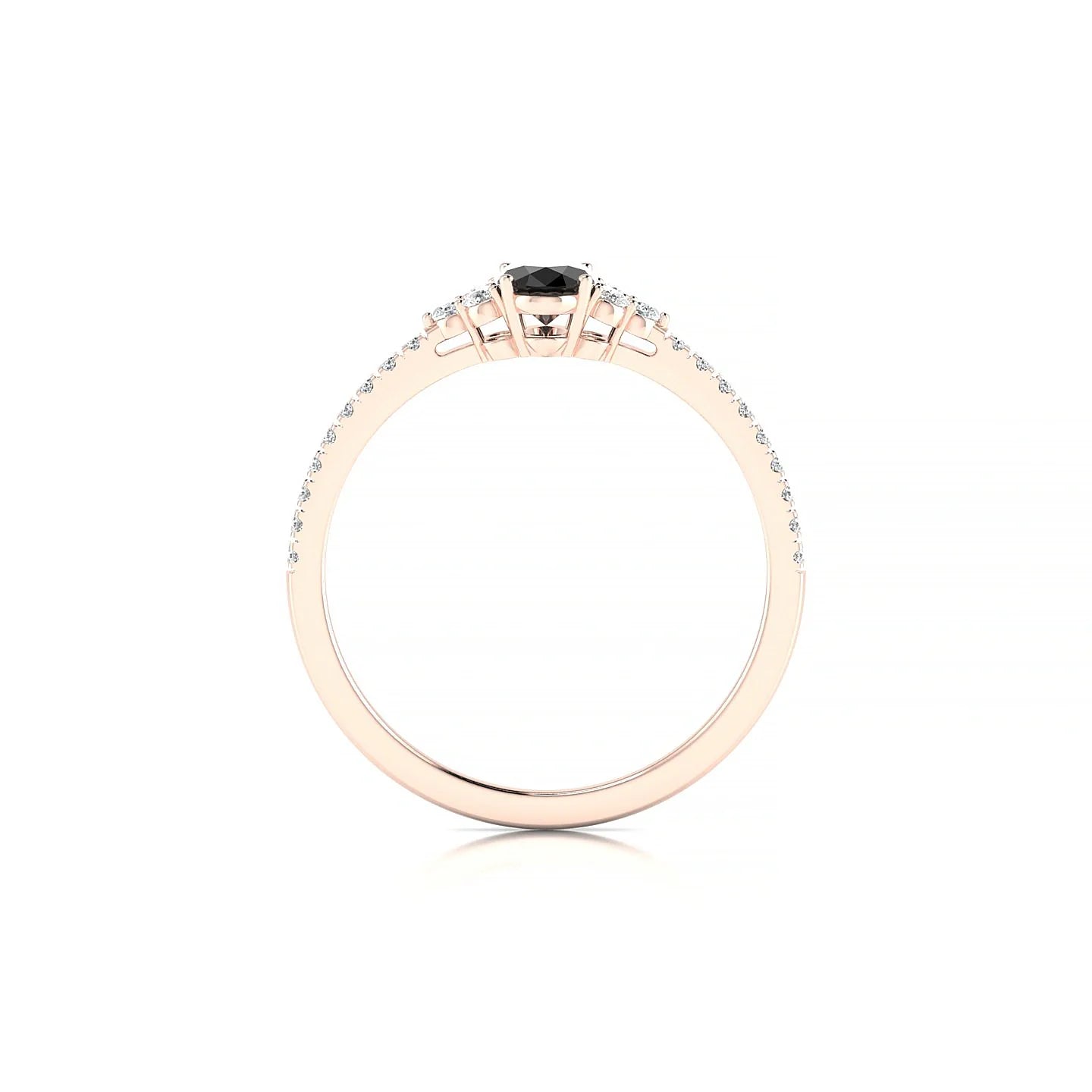 Reverie | 18k Rose Gold 6 x 4 mm Oval Black Diamond Ring