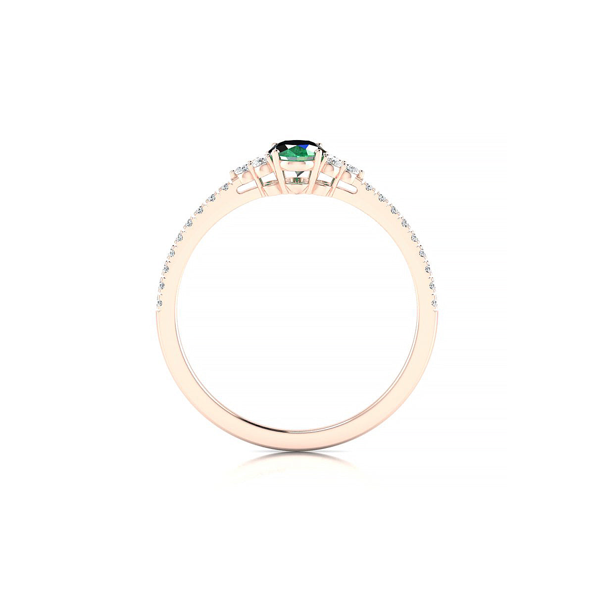 Reverie | 18k Rose Gold 6 x 4 mm Oval Emerald Ring
