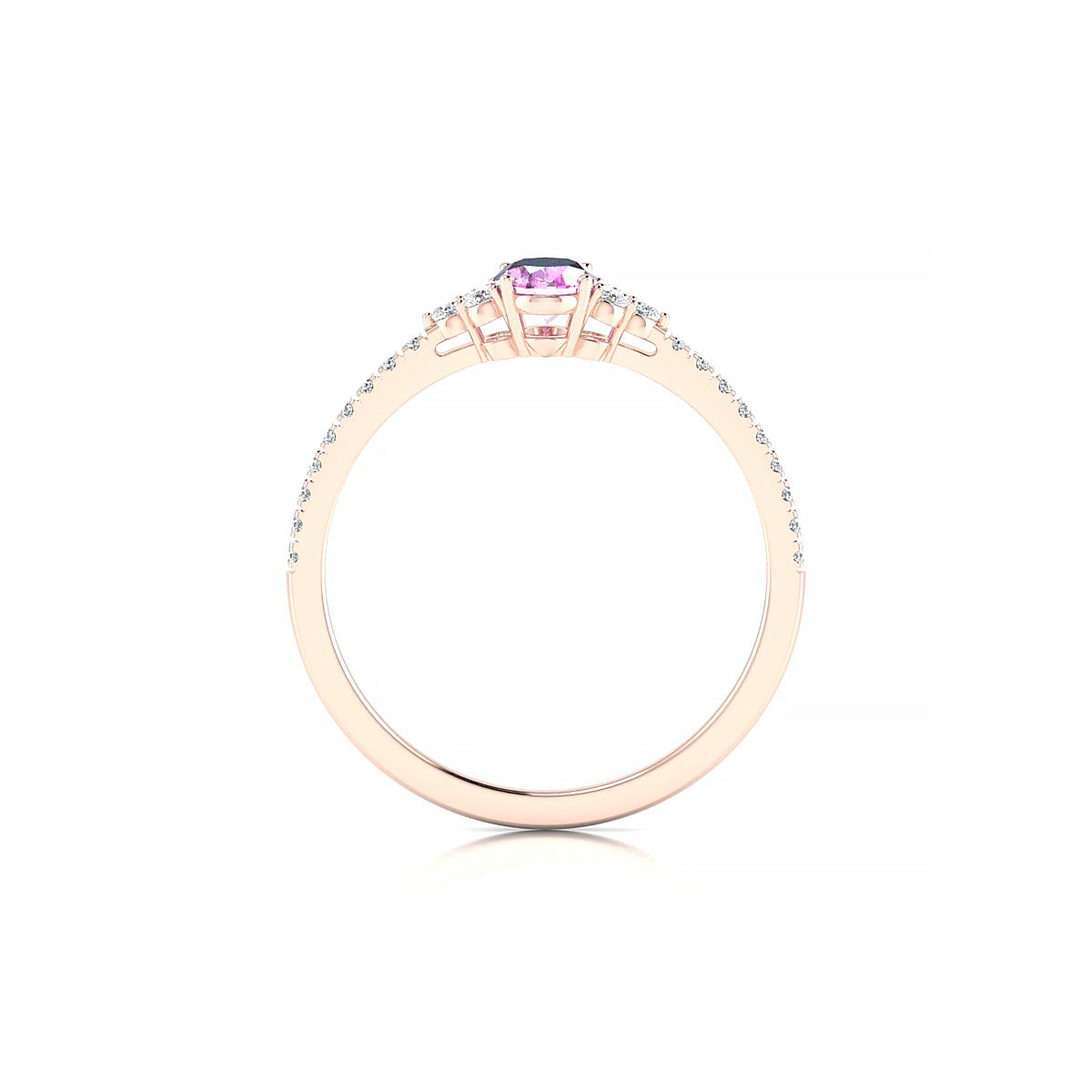 Reverie | 18k Rose Gold 6 x 4 mm Oval Pink Sapphire Ring