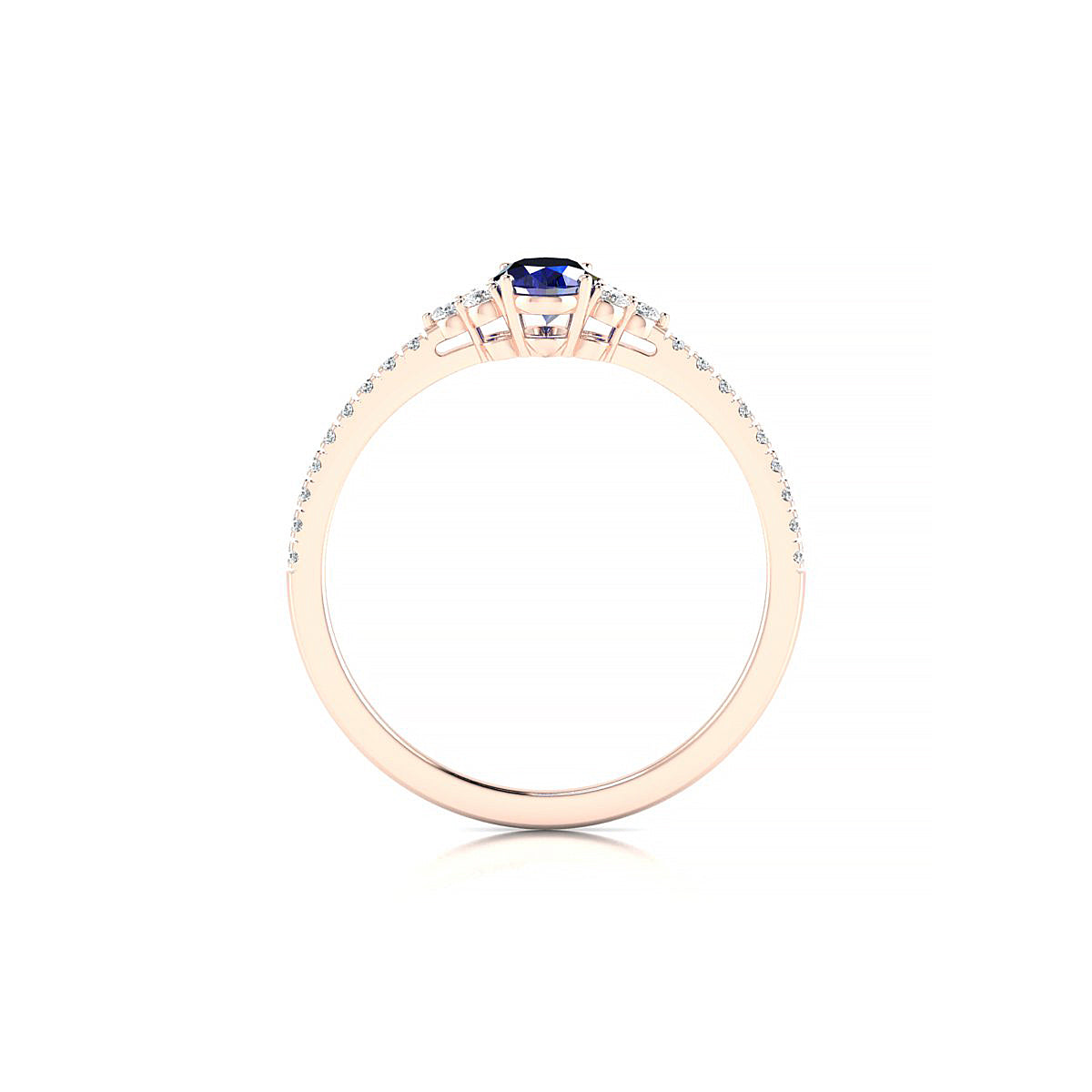 Reverie | 18k Rose Gold 6 x 4 mm Oval Sapphire Ring
