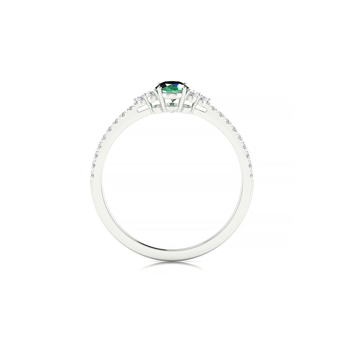 Reverie | 18k White Gold 6 x 4 mm Oval Emerald Ring