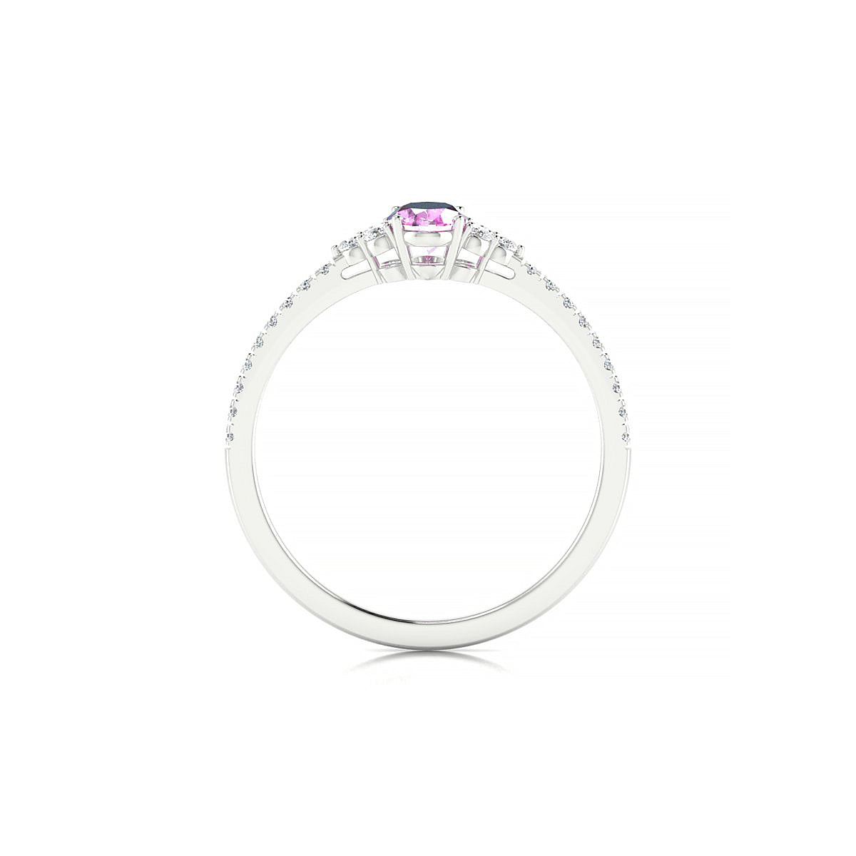 Reverie | 18k White Gold 6 x 4 mm Oval Pink Sapphire Ring