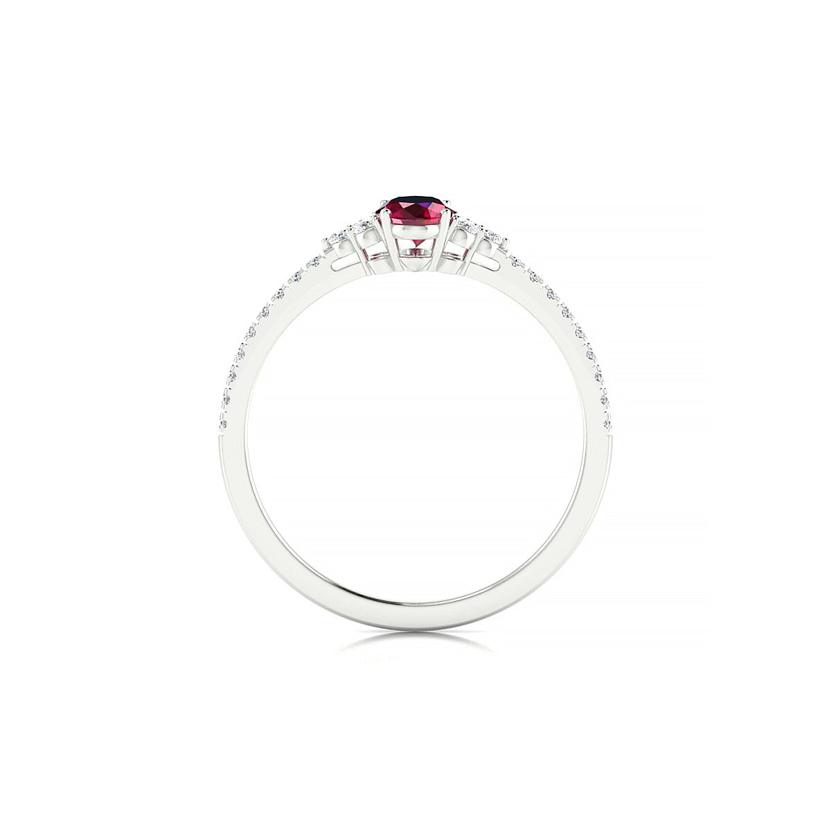 Reverie | 18k White Gold 6 x 4 mm Oval Ruby Ring