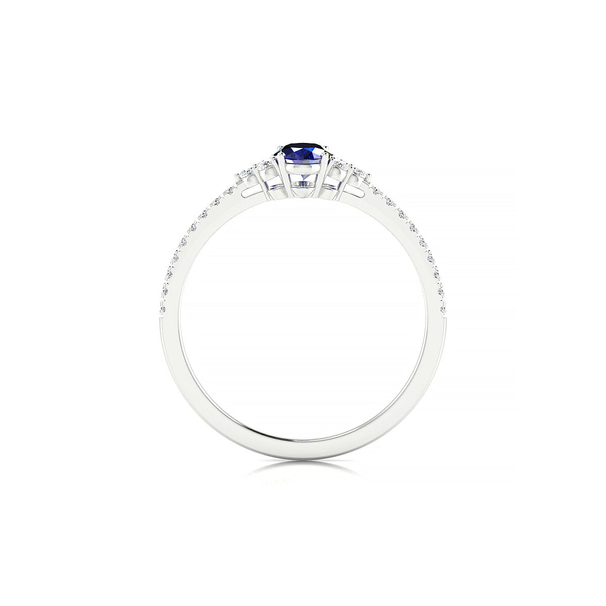 Reverie | 18k White Gold 6 x 4 mm Oval Sapphire Ring