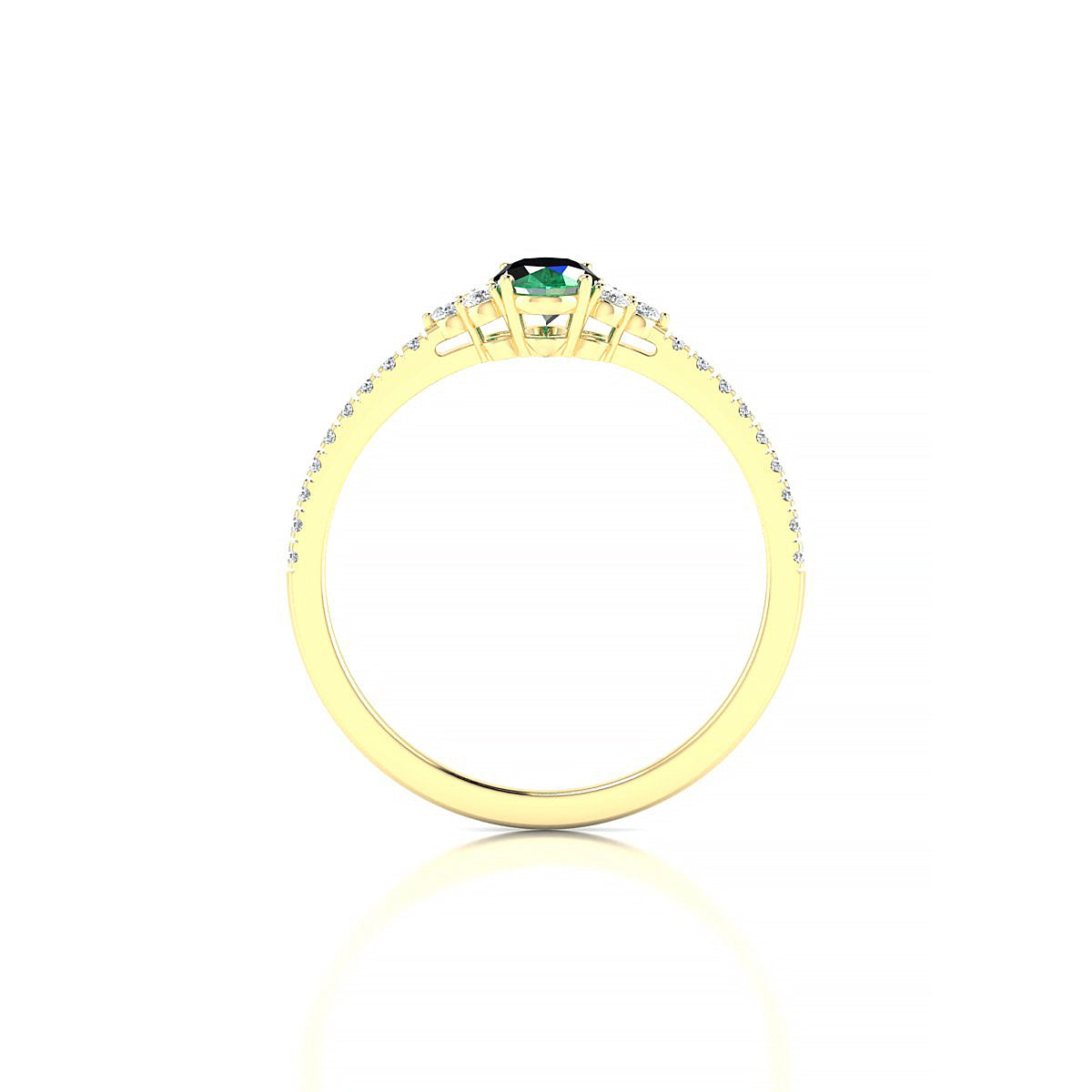 Reverie | 18k Yellow Gold 6 x 4 mm Oval Emerald Ring
