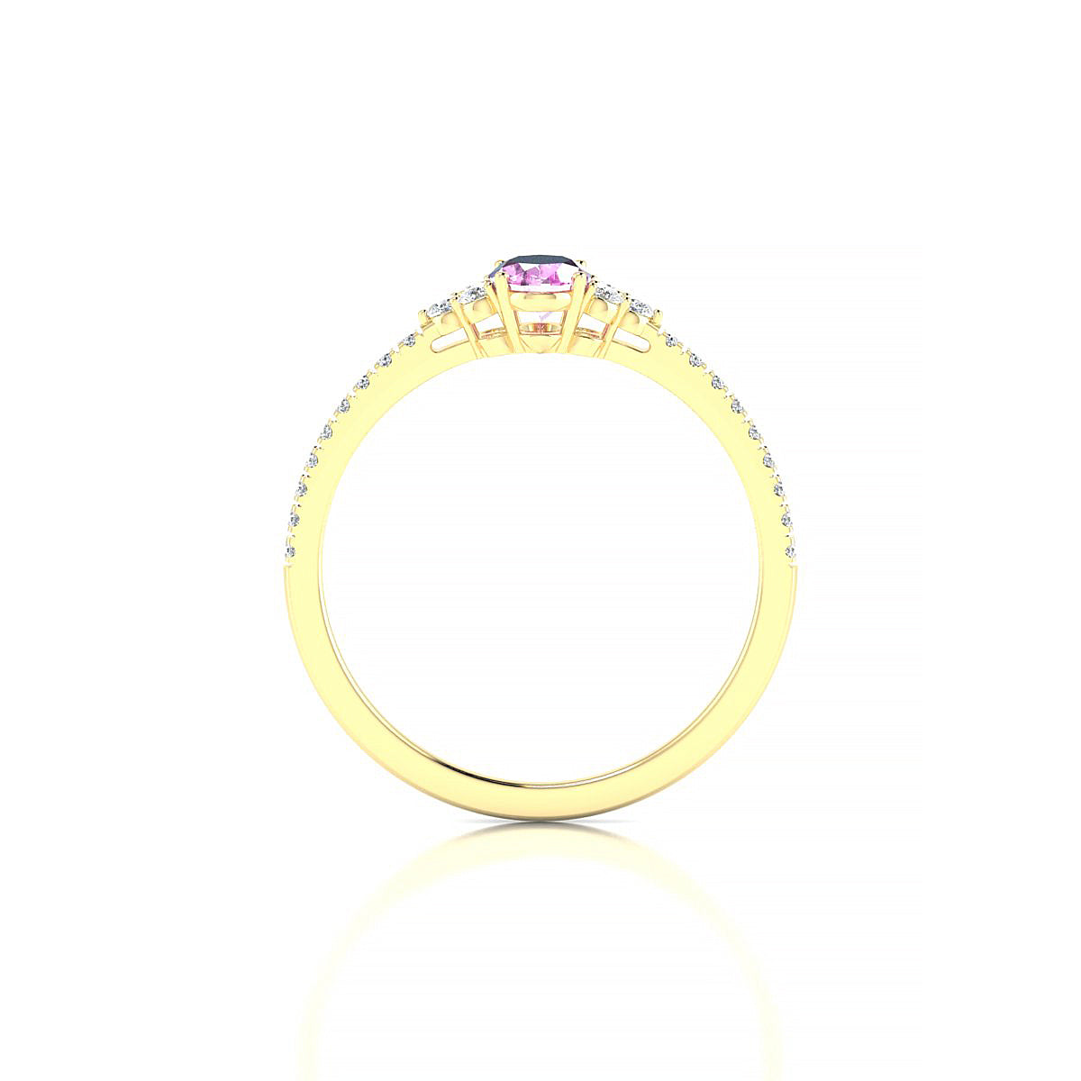 Reverie | 18k Yellow Gold 6 x 4 mm Oval Pink Sapphire Ring