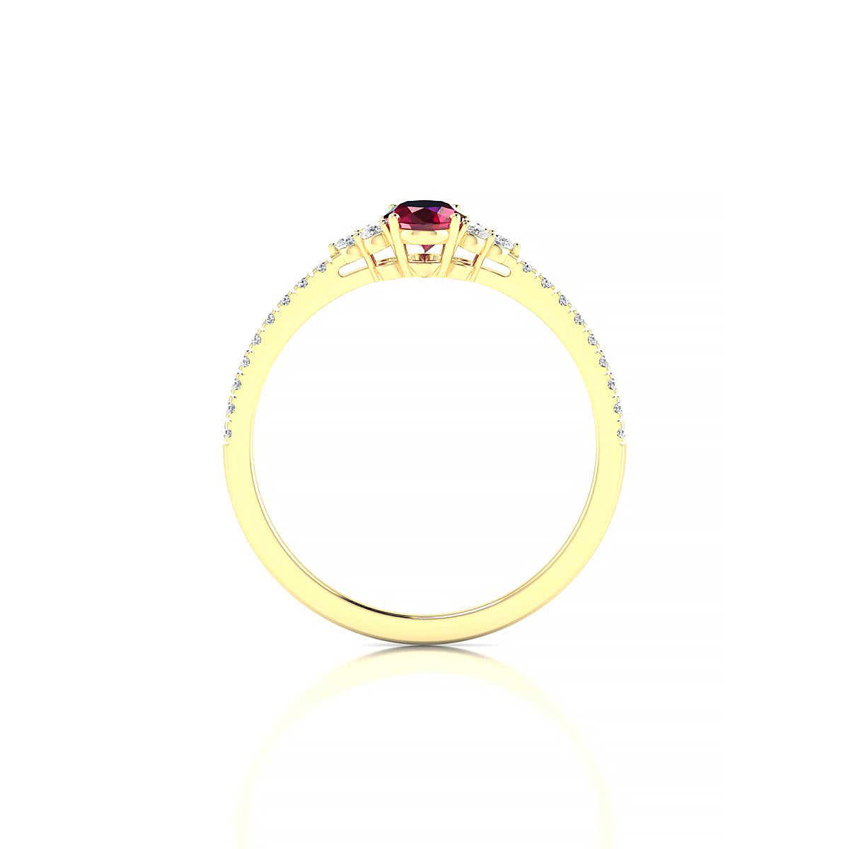 Reverie | 18k Yellow Gold 6 x 4 mm Oval Ruby Ring
