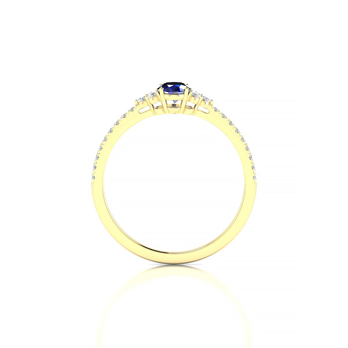 Reverie | 18k Yellow Gold 6 x 4 mm Oval Sapphire Ring