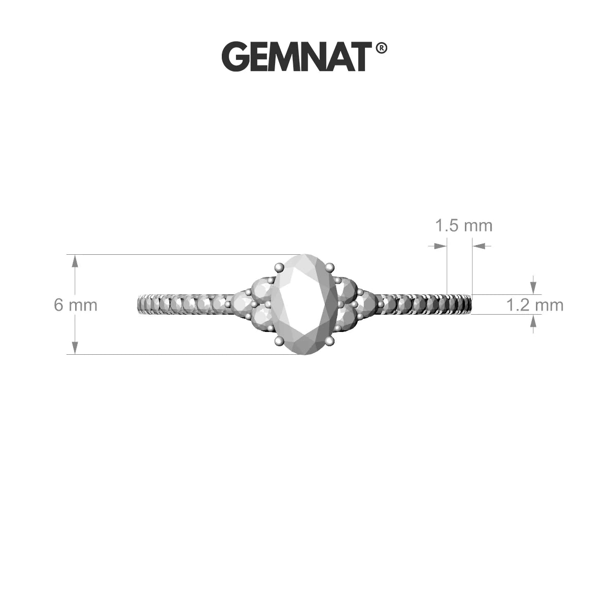 Reverie | 18k Yellow Gold 6 x 4 mm Oval Black Diamond Ring