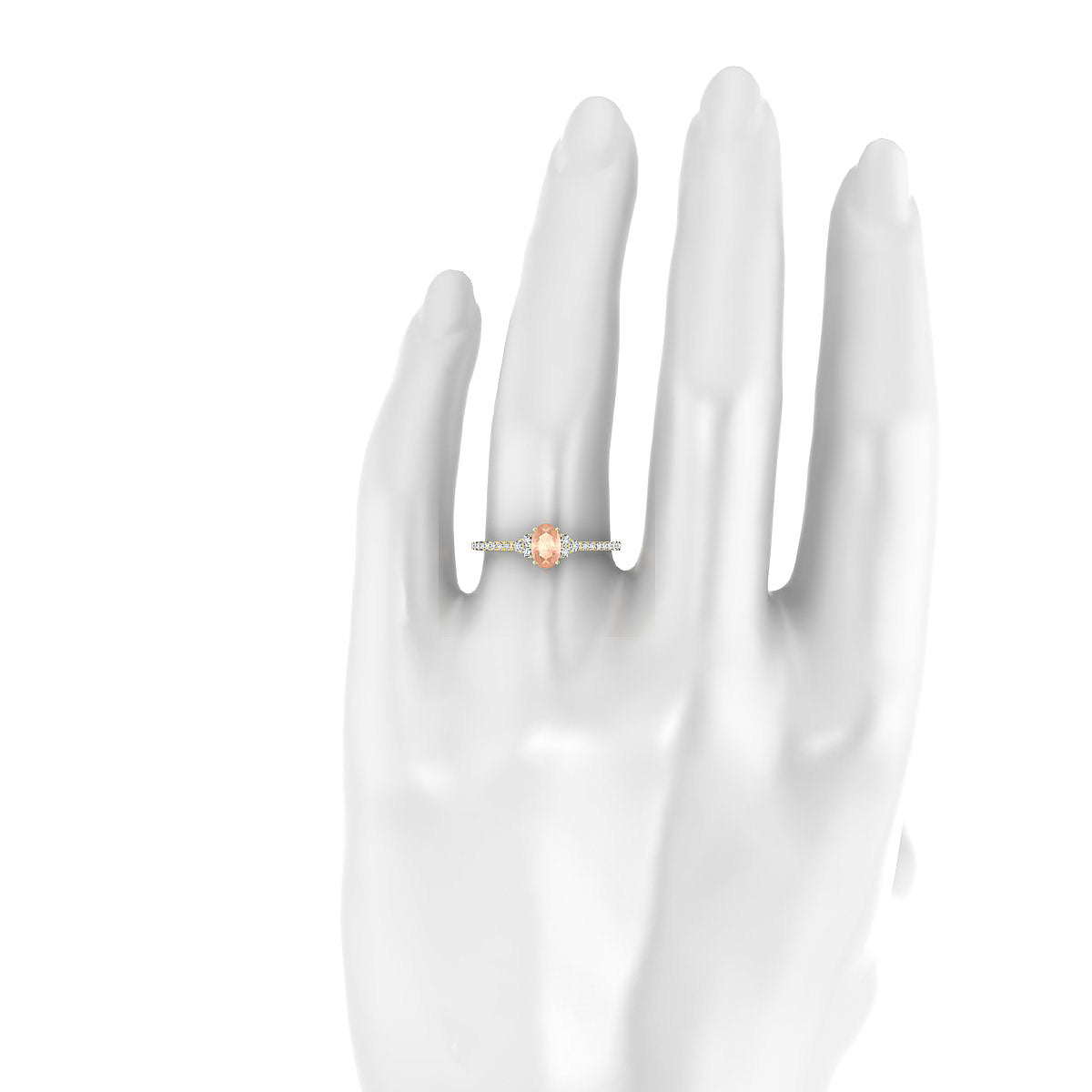 Reverie | 18k Yellow Gold 6 x 4 mm Oval Morganite Ring
