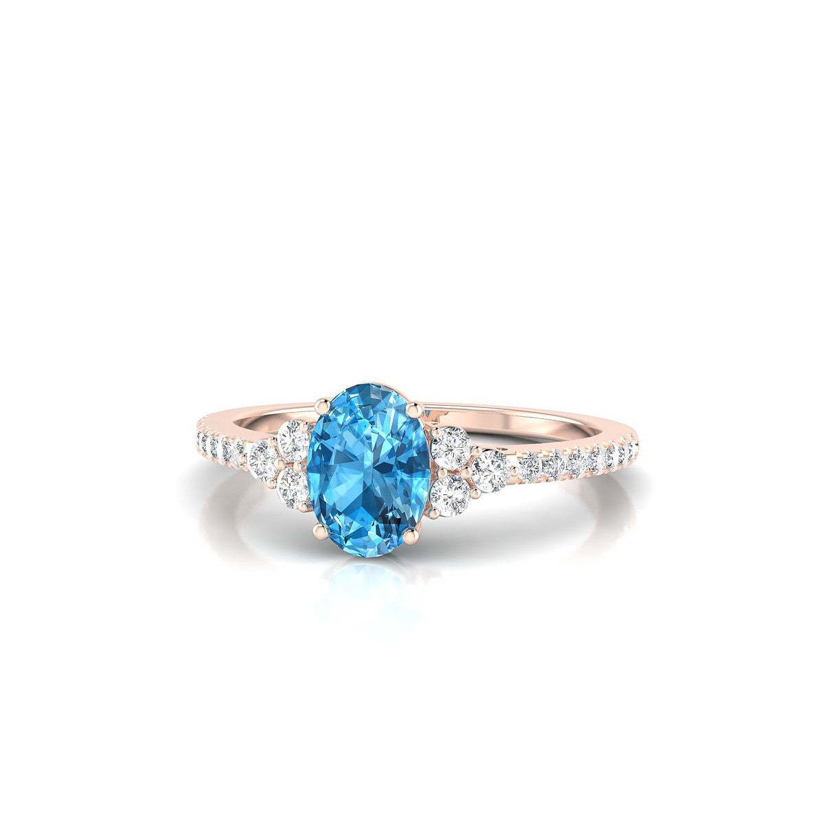 Reverie | 18k Rose Gold 7 x 5 mm Oval Topaz Ring