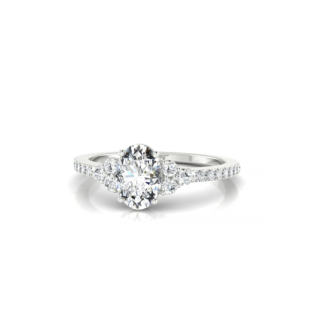 Reverie | 18k White Gold 7 x 5 mm Oval Diamond Ring