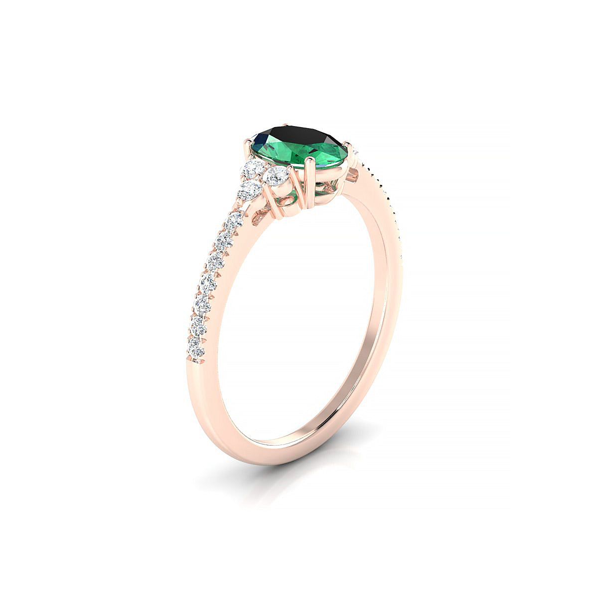 Reverie | 18k Rose Gold 7 x 5 mm Oval Emerald Ring