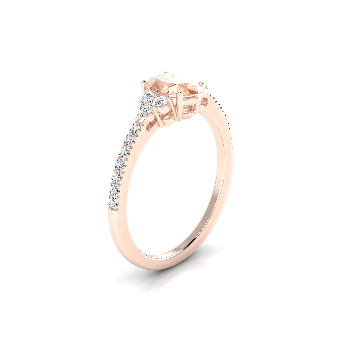 Reverie | 18k Rose Gold 7 x 5 mm Oval Morganite Ring